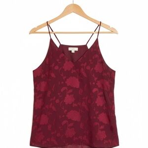 LOFT Burgundy Floral Camisole